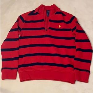 Boys Striped 1/2 Zip Sweater